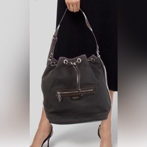 New MZ Wallace Black Drawstring Shoulder Bag Rome